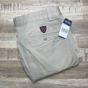 Polo Golf Ralph Lauren Classic Fit Crest Shorts Mens 34 Khaki Double Pleated New